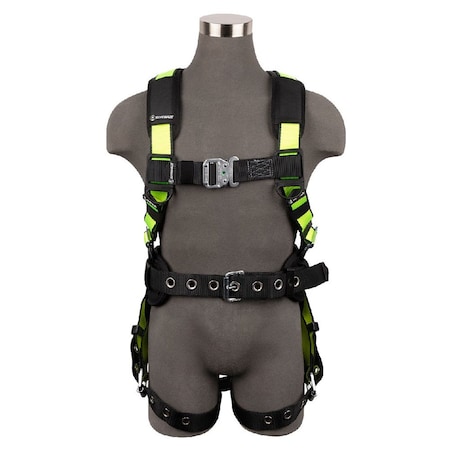 Safewaze PRO Construction Harness: 1D, QC Chest, TB Legs, Fixed Waist Pad PRO52